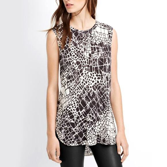 Vince Croc Print Muscle Tank Top - Picture 1 of 5